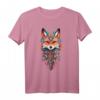 Spiritueller Fuchs mit Federschmuck - Indianer Schamane T-Shirt für Meditation, Esoterik & Mystik