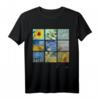Van Gogh Sonnenblumen & Sternennacht Malcollage T-Shirt – Kunstliebhaber Geschenk mit Signatur