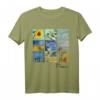 Van Gogh Sonnenblumen & Sternennacht Malcollage T-Shirt – Kunstliebhaber Geschenk mit Signatur