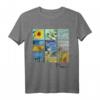 Van Gogh Sonnenblumen & Sternennacht Malcollage T-Shirt – Kunstliebhaber Geschenk mit Signatur