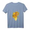 Damen Van Gogh Sonnenblumen Expressionist Modernes Kunst Malerei T-Shirt mit V-Ausschnitt – Perfektes Geschenk für Kunstliebhaber, Studenten & Lehrer