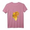 Damen Van Gogh Sonnenblumen Expressionist Modernes Kunst Malerei T-Shirt mit V-Ausschnitt – Perfektes Geschenk für Kunstliebhaber, Studenten & Lehrer