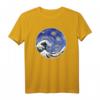 Van Gogh Starry Night & Hokusai Great Wave Circle T-Shirt – Künstlerisches Mode-Statement mit berühmten Gemälden