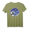 Van Gogh Starry Night & Hokusai Great Wave Circle T-Shirt – Künstlerisches Mode-Statement mit berühmten Gemälden