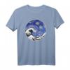 Van Gogh Starry Night & Hokusai Great Wave Circle T-Shirt – Künstlerisches Mode-Statement mit berühmten Gemälden