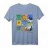 Van Gogh Gemälde Collage T-Shirt mit Sonnenblumen und Sternennacht – Perfektes Geschenk zum Geburtstag für Kunstliebhaber