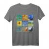 Van Gogh Gemälde Collage T-Shirt mit Sonnenblumen und Sternennacht – Perfektes Geschenk zum Geburtstag für Kunstliebhaber