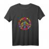 Buntes Hippie T-Shirt mit Peace-Zeichen und Batikfärbung - Retro 60er/70er Jahre, Nostalgischer Look, Perfekt als Kostüm oder Geschenk