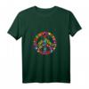 Buntes Hippie T-Shirt mit Peace-Zeichen und Batikfärbung - Retro 60er/70er Jahre, Nostalgischer Look, Perfekt als Kostüm oder Geschenk