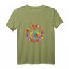 Buntes Hippie T-Shirt mit Peace-Zeichen und Batikfärbung - Retro 60er/70er Jahre, Nostalgischer Look, Perfekt als Kostüm oder Geschenk