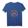Buntes Hippie T-Shirt mit Peace-Zeichen und Batikfärbung - Retro 60er/70er Jahre, Nostalgischer Look, Perfekt als Kostüm oder Geschenk