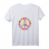 Buntes Hippie T-Shirt mit Peace-Zeichen und Batikfärbung - Retro 60er/70er Jahre, Nostalgischer Look, Perfekt als Kostüm oder Geschenk