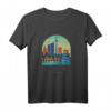 Frankfurt Skyline Illustration T-Shirt – Stadt-Liebe Geschenk für Frankfurt Fans und Freunde
