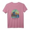 Frankfurt Skyline Illustration T-Shirt – Stadt-Liebe Geschenk für Frankfurt Fans und Freunde