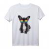 Französische Bulldogge T-Shirt mit LGBT Regenbogen Flagge – Unterstützung für Liebe, Gleichheit und Hunde, lustiges Accessoire für Freunde und Familie