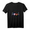 Damen Vintage Herzschlag T-Shirt mit Frankreich-Deutschland Flagge - Zeige deine Liebe zur Kultur und Freundschaft