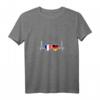Damen Vintage Herzschlag T-Shirt mit Frankreich-Deutschland Flagge - Zeige deine Liebe zur Kultur und Freundschaft