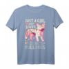 Französische Bulldogge Just A Girl Who Loves Dog Flower Women Floral T-Shirt – Niedliches Tierliebhaber Damen-Shirt für Hundemädchen