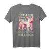 Französische Bulldogge Just A Girl Who Loves Dog Flower Women Floral T-Shirt – Niedliches Tierliebhaber Damen-Shirt für Hundemädchen