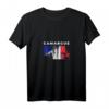 Damen Camargue Französisches Pferd T-Shirt mit V-Ausschnitt – Stilvolles Reit- und Pferdeliebhaber-Outfit