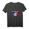 Damen Camargue Französisches Pferd T-Shirt mit V-Ausschnitt – Stilvolles Reit- und Pferdeliebhaber-Outfit