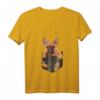 Damen T-Shirt mit französischer Bulldogge in Tasche – Süßes Hunde-Shirt für Bulldoggen-Liebhaberinnen und Hundemamas