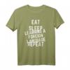 Eat Sleep Learning A Fremdsprache Repeat T-Shirt – Motivationsshirt für Sprachlerner, perfekt als Geburtstags- oder Weihnachtsgeschenk