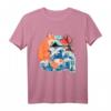 Japanischer Fuchs Kitsune & Great Wave Kanagawa Vintage Art T-Shirt - Japanische Kultur, Sakura & Traditionen