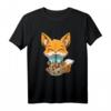 Kawaii Bubble Tea Fuchs Lustiges Boba-Tee Kurzarm T-Shirt für Anime- und Manga-Fans – Niedliches Tiermotiv für Männer, Frauen, Jungen & Mädchen