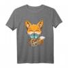 Kawaii Bubble Tea Fuchs Lustiges Boba-Tee Kurzarm T-Shirt für Anime- und Manga-Fans – Niedliches Tiermotiv für Männer, Frauen, Jungen & Mädchen