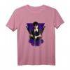 Mittwochsserie Wednesday Schwarze Dahlien und Monde T-Shirt - Offizielles Addams Family Merchandise für Fans
