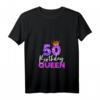 Damen 50. Geburtstag Königin Krone Geschenk - V-Ausschnitt T-Shirt für den besonderen Tag