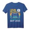 Kinder Level 8 Jahre Geburtstagsshirt für Jungen Gamer - Legendär seit 2015, perfekt für die nächste LAN-Party & Geburtstagsfeier