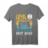 Kinder Level 8 Jahre Geburtstagsshirt für Jungen Gamer - Legendär seit 2015, perfekt für die nächste LAN-Party & Geburtstagsfeier