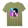 Japanese Vaporwave Aesthetic Sad Face Anime Girl T-Shirt mit Glitch Effekt - Edgy Streetwear für Kawaii, Goth & Emo Fans