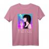 Japanese Vaporwave Aesthetic Sad Face Anime Girl T-Shirt mit Glitch Effekt - Edgy Streetwear für Kawaii, Goth & Emo Fans