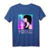 Japanese Vaporwave Aesthetic Sad Face Anime Girl T-Shirt mit Glitch Effekt - Edgy Streetwear für Kawaii, Goth & Emo Fans