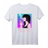 Japanese Vaporwave Aesthetic Sad Face Anime Girl T-Shirt mit Glitch Effekt - Edgy Streetwear für Kawaii, Goth & Emo Fans