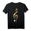 Notenschlüssel in Gold Design – Musikliebhaber T-Shirt für Klassikfans und Musiker