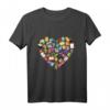 Ich liebe Bücher - Bücherliebe T-Shirt mit Herz-Design für Buchliebhaber, Leseratten und alle, die Geschichten und Romane lieben