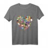 Ich liebe Bücher - Bücherliebe T-Shirt mit Herz-Design für Buchliebhaber, Leseratten und alle, die Geschichten und Romane lieben