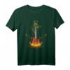 Gitarrenhemd für Musiker & Gitarristen - Akustikgitarre Heartbeat Pulslinie, Vintage Retro T-Shirt für Band, Konzert & Musikliebhaber
