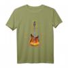 Gitarrenhemd für Musiker & Gitarristen - Akustikgitarre Heartbeat Pulslinie, Vintage Retro T-Shirt für Band, Konzert & Musikliebhaber