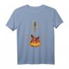 Gitarrenhemd für Musiker & Gitarristen - Akustikgitarre Heartbeat Pulslinie, Vintage Retro T-Shirt für Band, Konzert & Musikliebhaber