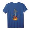 Gitarrenhemd für Musiker & Gitarristen - Akustikgitarre Heartbeat Pulslinie, Vintage Retro T-Shirt für Band, Konzert & Musikliebhaber
