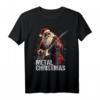 Metal Weihnachts Shirt mit Weihnachtsmann und Gitarre – Heavy Metal Geschenkidee für Damen und Herren zu Weihnachten