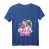 Damen Death Metal Einhorn Gitarre T-Shirt mit V-Ausschnitt – Gothic Rock Outfit, Geschenk für Metalheads & Heavy Metal Fans