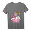 Damen Death Metal Einhorn Gitarre T-Shirt mit V-Ausschnitt – Gothic Rock Outfit, Geschenk für Metalheads & Heavy Metal Fans