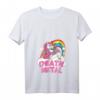 Damen Death Metal Einhorn Gitarre T-Shirt mit V-Ausschnitt – Gothic Rock Outfit, Geschenk für Metalheads & Heavy Metal Fans