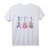 Gitarreninstrument Silhouette Gitarren T-Shirt – Buntes Aquarell-Design für Musikliebhaber, Gitarrenlehrer & Gitarristen zum Geburtstag oder Weihnachten